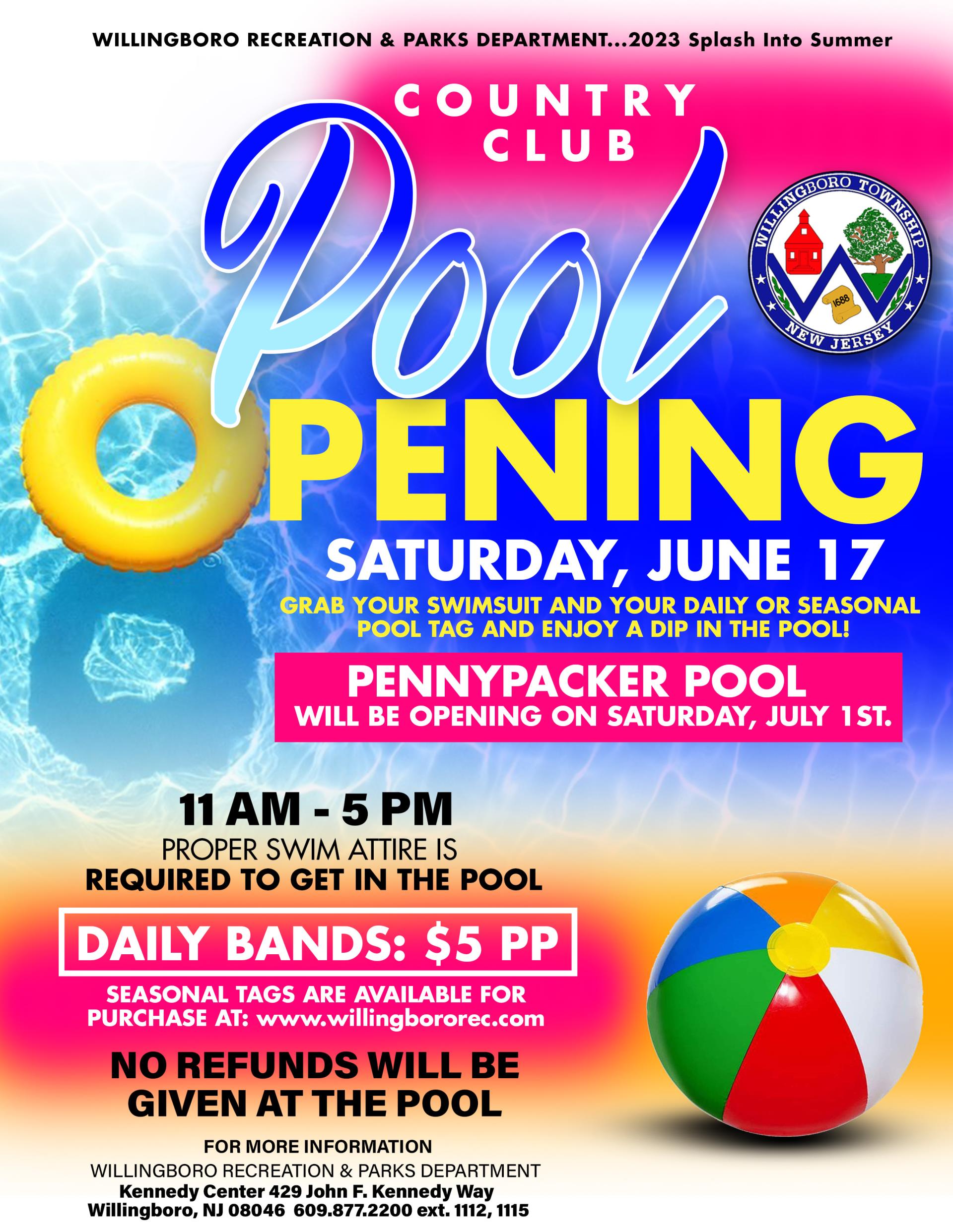 Updated Pool Opening