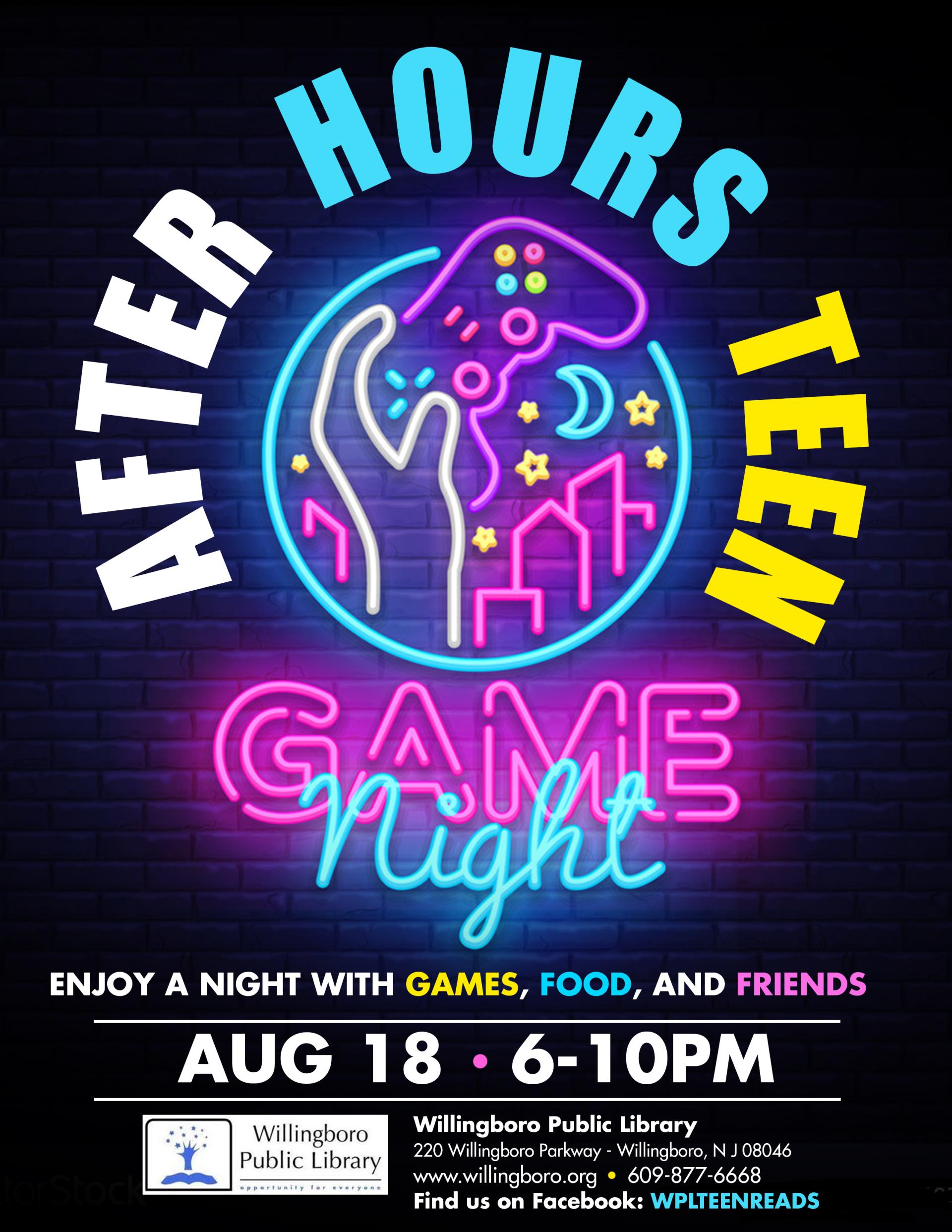 Teens Game Night - August 18 