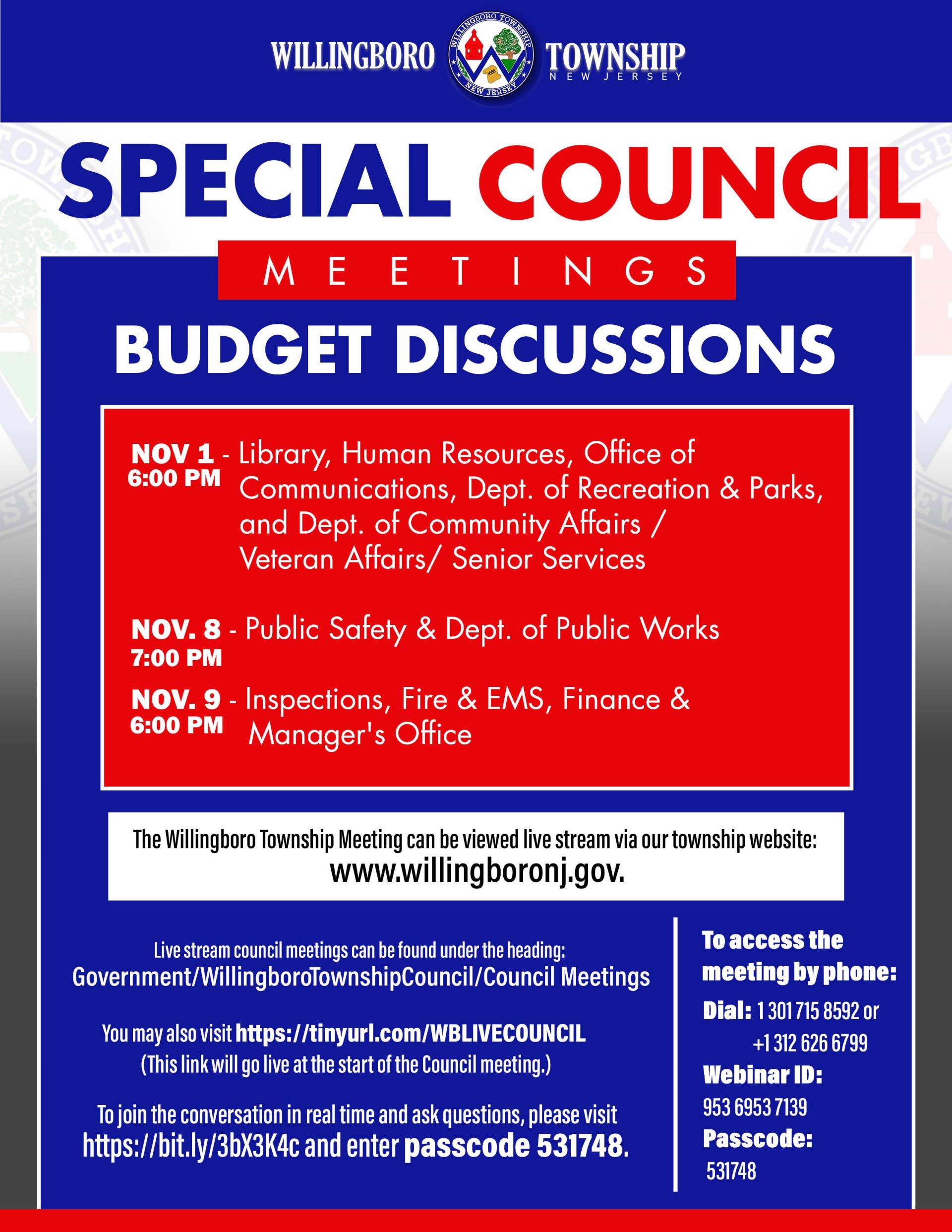 Special Budget Meetings - Final