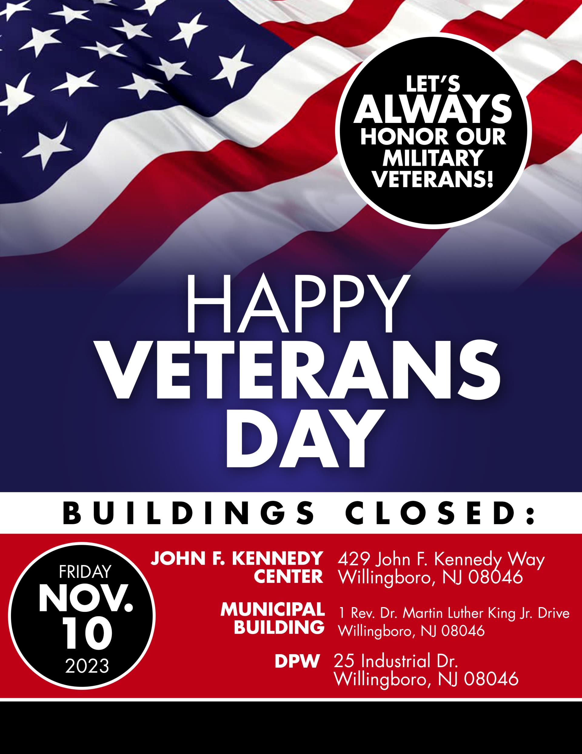 flyer - veteran day closing 2023