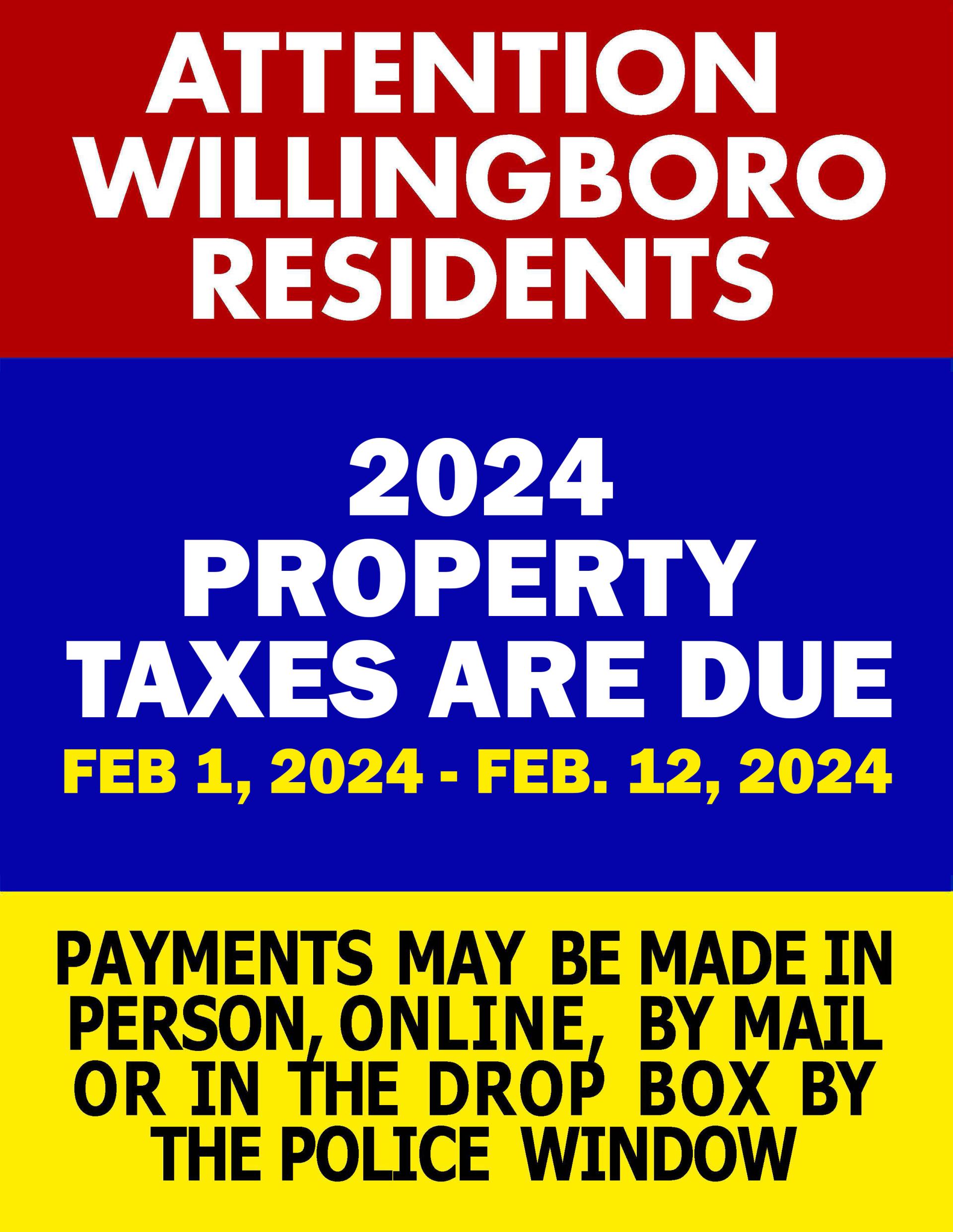 property taxes - feb. 1 - 12